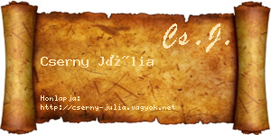 Cserny Júlia névjegykártya